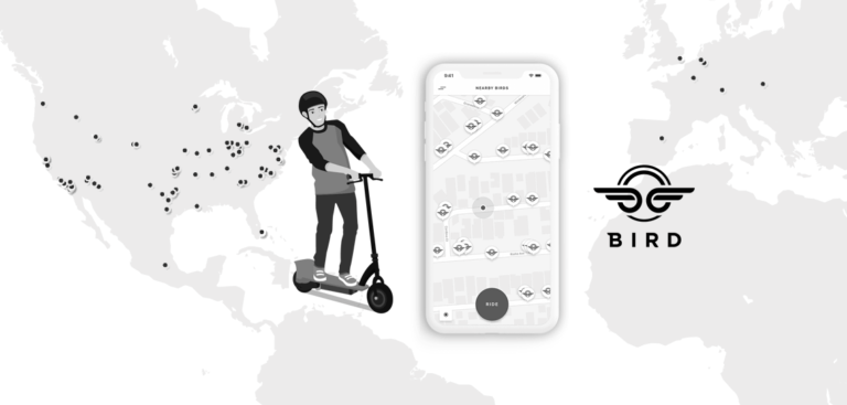 Escooter-app-development-Bird-electric-scooters-taking-over-100cities
