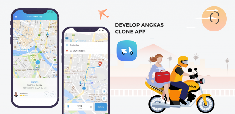 Develop Angkas clone app which is challenging Grab in Manila and proving that a smallnew startup can surpass bigold player